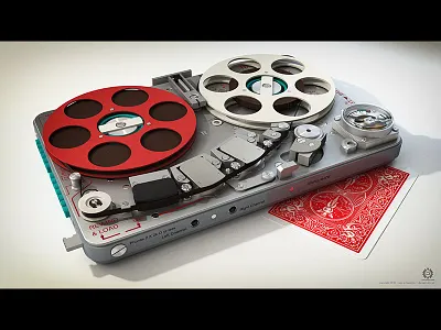 NAGRA SN Micro 3d dangeruss illustration nagra reel retro tape