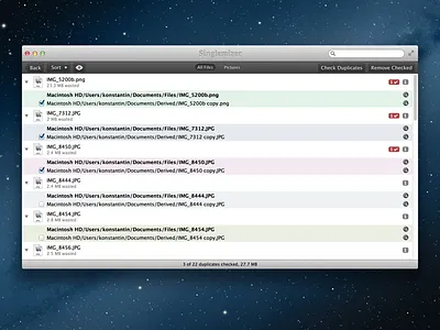 Singlemizer (single column view) app app store apple application duplicate files duplicates interface mac mac os x native os x retina singlemizer sketch sketch app ui user interface utility