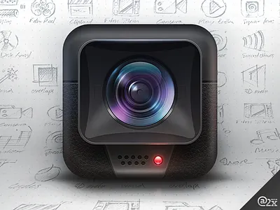 Cinematic Icon apple camera cinematic drawing hood icon ios ipad iphone lens sketch skeuomorphic video
