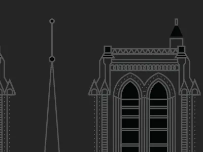 Notre Dame cathedral icon illustration lines notre dame paris