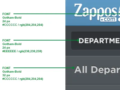 Specs blue dark fonts ipad menu specs ui zappos