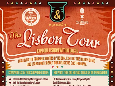 The Lisbon Tour (Flyer) adline brassai church country desing europe flyer friend illustration lisbon local map palace print print design summer szende tour town travel traveling turism