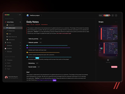 Notes Mobile IOS App animation app dark theme dashboard design interface landing mobile ui notes online platform task text ui uiux ux web web app web design website