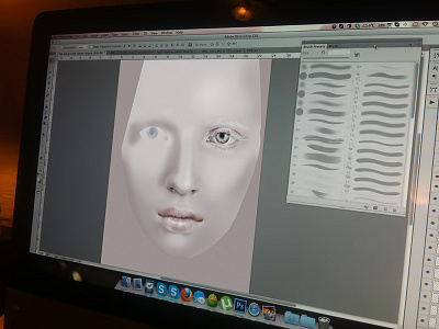 Porcelain albino, in the process. albino girl illustration process