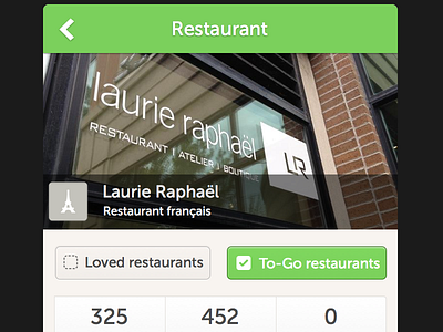 Restos Profile Page app button ios iphone page profile restaurant restos ui