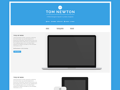Simple Portfolio Design blue clean design flat minimal navigation portfolio responsive simple ui ux web website whitespace