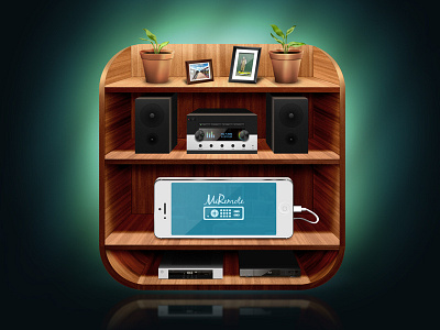 MiRemote Icon entertainment icon ios iphone mobile remote wood
