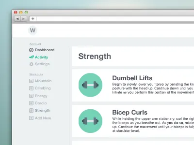 Flat Workout flat interface ui workout
