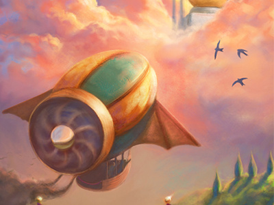 Sky Castle Illustration book cover childrens illustration kids painting picture book