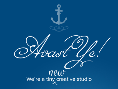 Avast Ye! blue poster typography