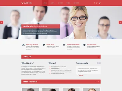 Anhiora – single page template (Free PSD) fireworks flat free freebie freebies photoshop resources web design webdesign website