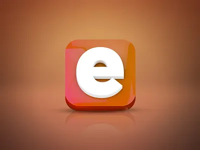 Everpix Icon - 3d Version 3d everpix glossy icon orange red reflection white