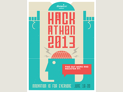 Hackathon 2013 Poster development illustration poster propaganda retro texture vector vintage