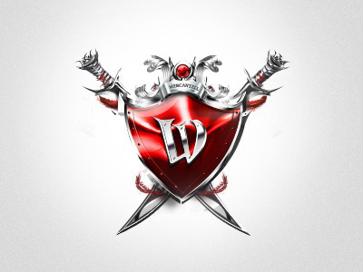 Warriors coat of arms design icon metal plate shield sword