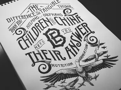Be Their Answer illustration pen and ink sevenly typography