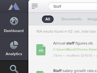 Search results icons ipad list menu results search search results sidebar ui web