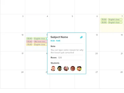Calander appointment calendar clean education simple study ui ux
