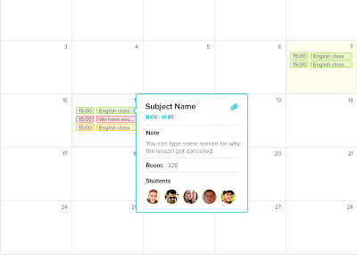 Calander appointment calendar clean education simple study ui ux