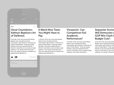 Pulse Stack app apple card lo fi new news article photo pulse share text ui ux wireframe