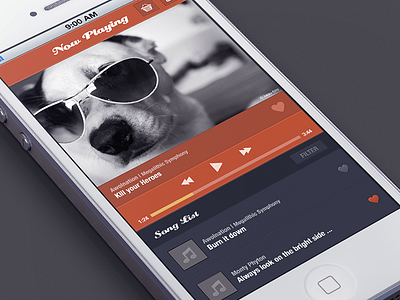 Music Player UI Design album flat like music music player play player playing song sound ui