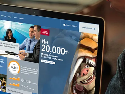Homepage Concept (Draft) blue channels cloud data farm features grid homepage hosting orange server stats technology