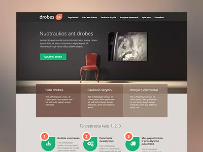 Canvas printing service web design clean flat interior modern