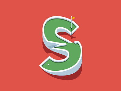 S Mini-Golf fun golf illustration letter s