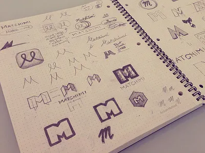 Creating An M doodling dotgrid logo m sketch