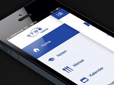 HTWK Leipzig - iPhone App UI app blue clean flat form gui iphone login minimal mobile ui ux white