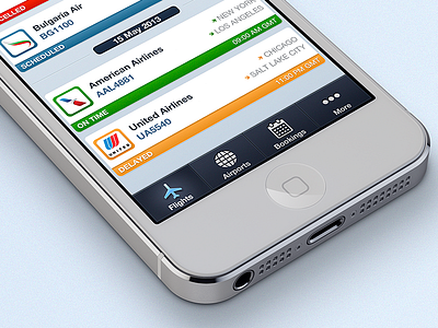 Flightapp Shot app blue button dashboard flight icons ios iphone menu navigation ui