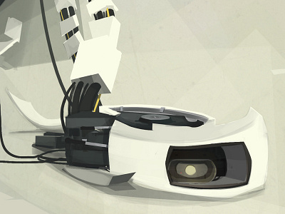Still Alive digital paint glados illustration portal robot valve white