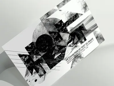 "Non-Text" Postcard Mockup catalog client collage concept conceptual editorial exhibition experimental gradient illustrator layers line mock mock up mockup nontext overlapping print promotional publication shape texture up