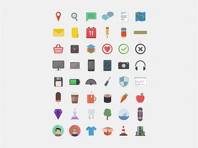 Flatilicious - 48 Free Flat Icons design flat freebie icons psd psddd vector
