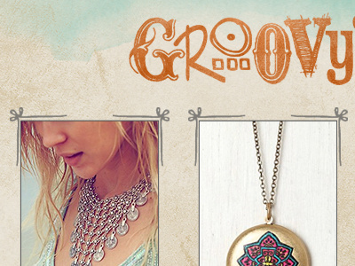 Email Header boutique ecommerce fashion handrawn jewelry retail style texture watercolor web women