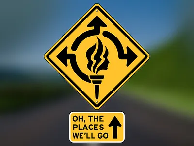 Oh, The Places We'll Go! – Girl's Camp 2013 arrow branding design diamond girls camp identity identity design illustration lds logo logo design mormon road sign yellow