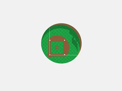 Ballpark in the Round baseball circle field flat for fun grass park shadow sport stadium
