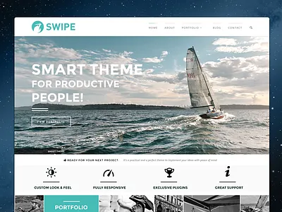Swipe Portfolio Theme clean flat grid patchwork pixelgrade responsive slider template theme themeforest typography wordpress