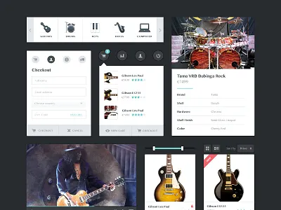 E-Commerce UI Kit button clean dark design ecommerce form icon interface kit menu minimal navigation ui ui kit web design