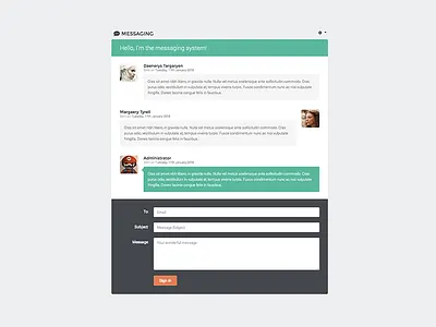 MessagingConversation & Messaging Widget avatar conversation flat flat dashboard flat form flat ui form interface list messaging system ui widget