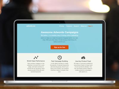 Dribbble Debut flat landing page saas