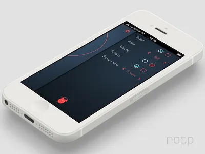 Napp menu slider alarm app application clock developer download flat ios iphone italy mac nap project sleep social store texture time ui