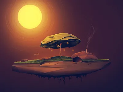 Secretplace hut light rocks sun tree wood