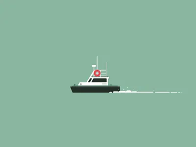 Boatin' boat clean foam illustration nautical simple vector