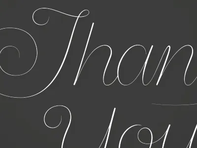 Thank You. brush calligraphy lettering ligature script