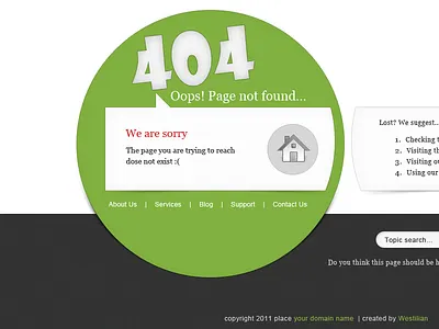 4 O! 4 error page 404 black error gray green page web