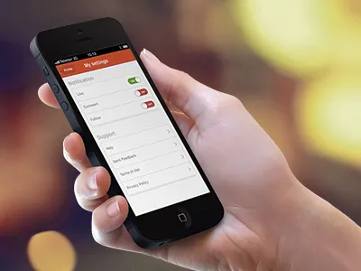 iOS design - Settings app bokeh buttons custom flat grain hand interface ios iphone menu minus noise switch switches symbols tab toggle ui
