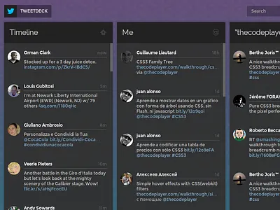 UI concept for TweetDeck concept flat ui user interface