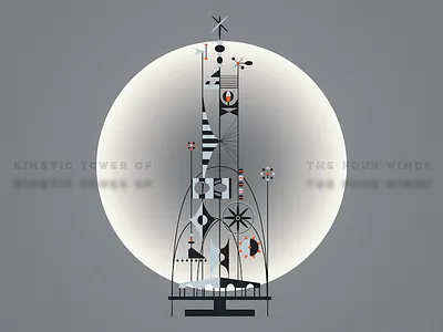 Kinetic Tower of the Four Winds abstract digital disney disneyland future gif illustrator mary blair small world tomorrowland tower