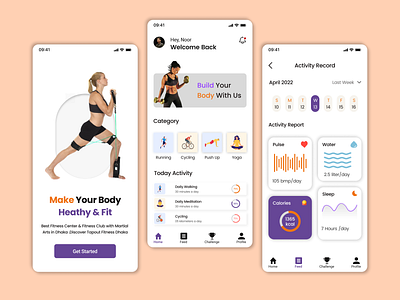 Fitness App Design android android app aplication app app design design interfacedesign ios ios app iphone mobile mobile app mobile app design mobiledesign ui uiux user interface ux