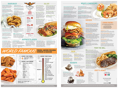 Buffalo's Cafe - Menu Re-Design Project branding design food beverage graphic design menu design photoshop print design